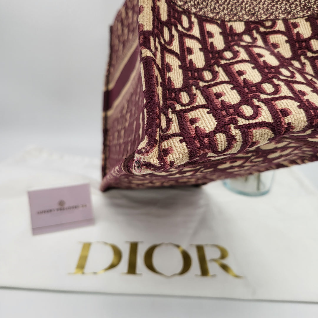 CHRISTIAN DIOR OBLIQUE BOOK TOTE BURGUNDY