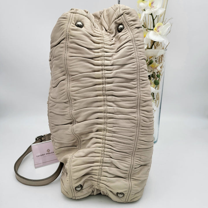 PRADA NAPPA GAUFRE BEIGE LEATHER 2 WAY BAG