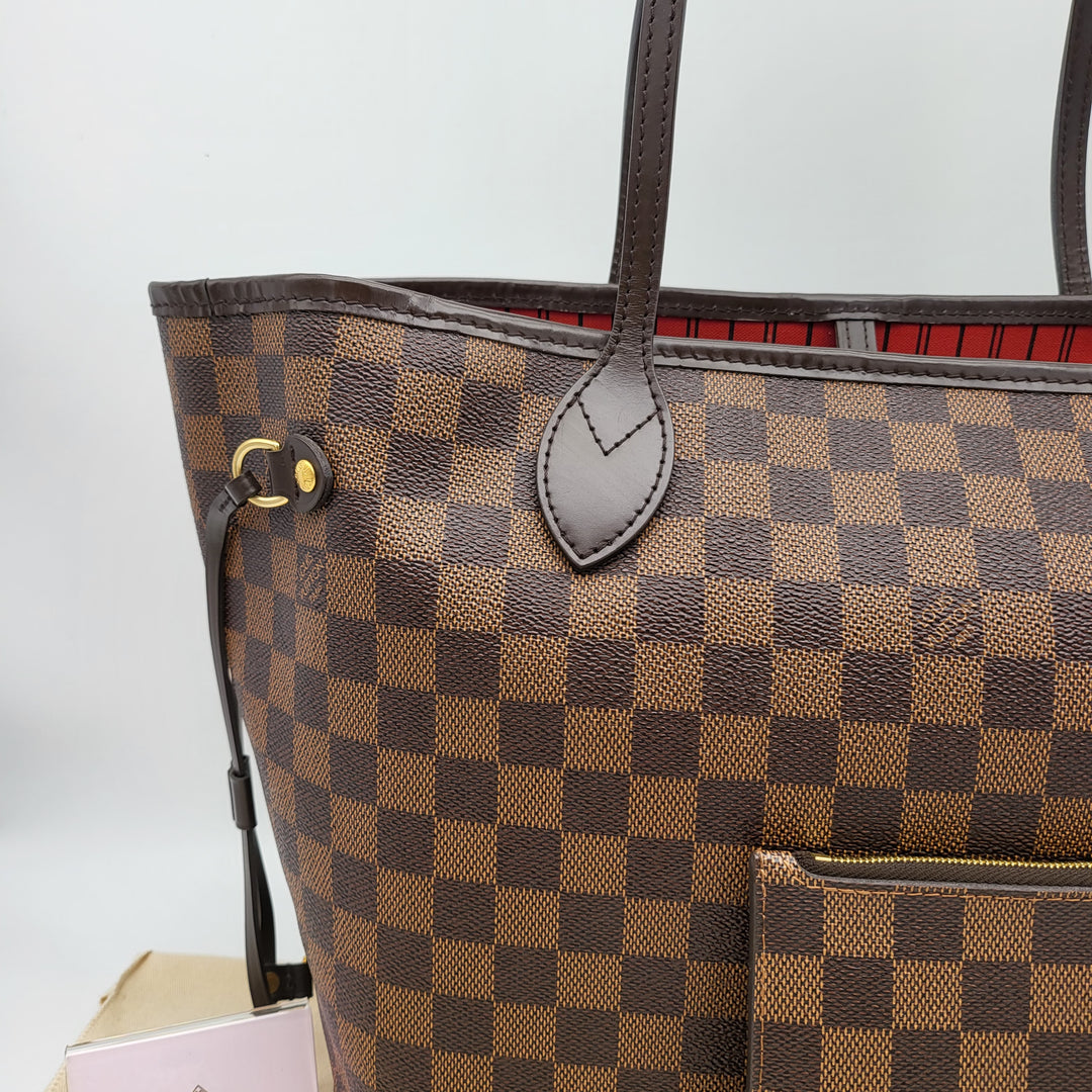 LOUIS VUITTON NEVERFULL MM DAMIER W/ POUCH