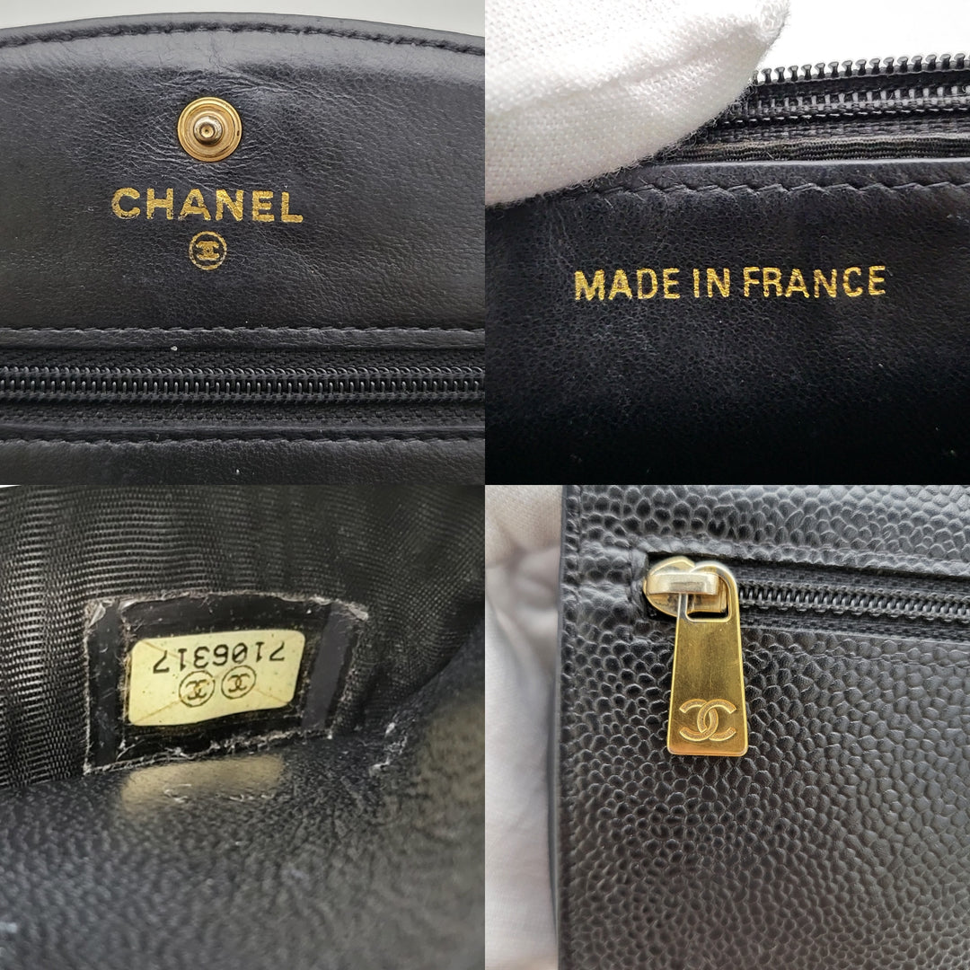 CHANEL CAVIAR TIMELESS WALLET ON CHAIN BLACK