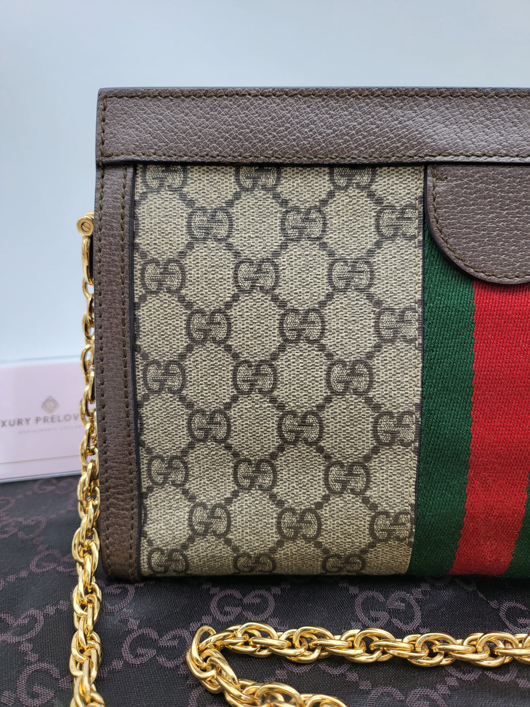 GUCCI OPHIDIA CLUTCH CHAINSLING BAG
