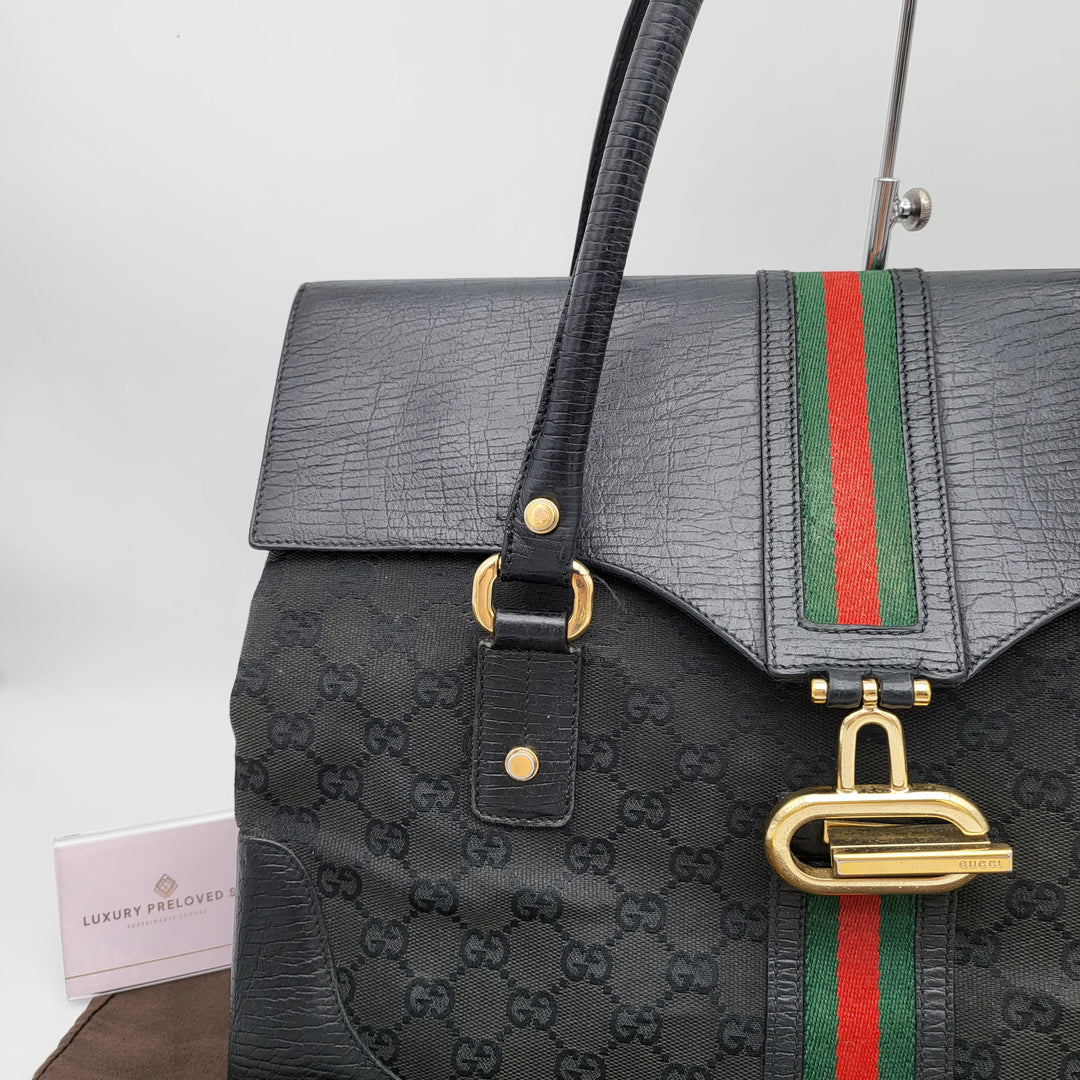 GUCCI OPHIDIA CANVAS SHOULDER BAG