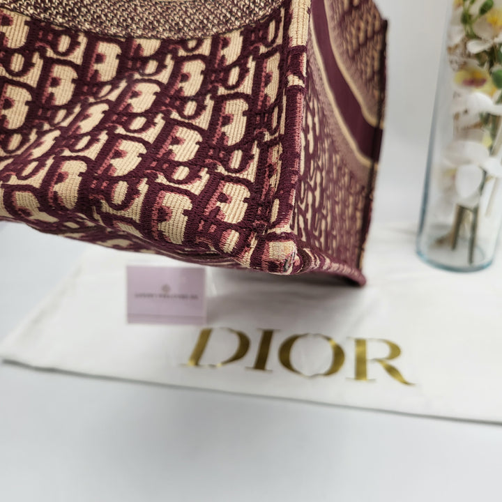 CHRISTIAN DIOR OBLIQUE BOOK TOTE BURGUNDY