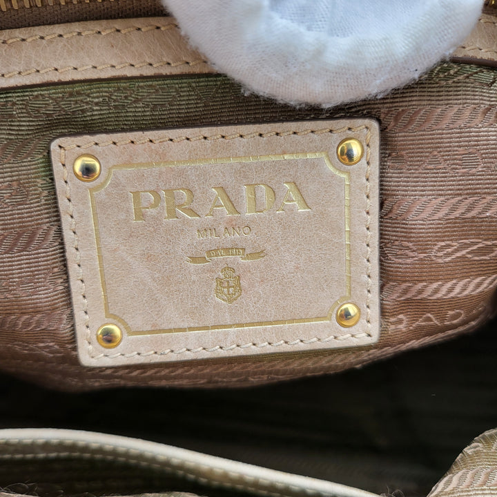 PRADA BEIGE VITELLO SHINE LEATHER