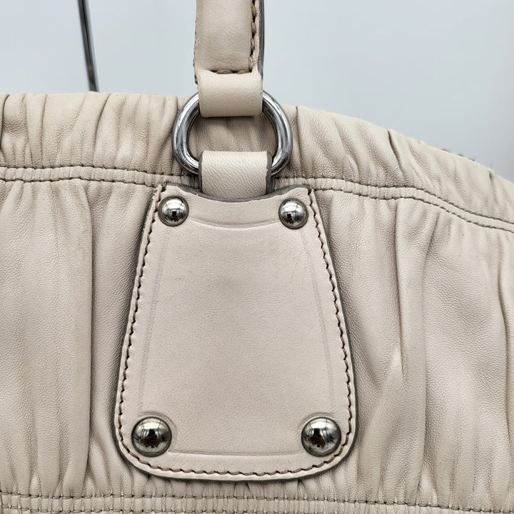 PRADA NAPPA GAUFRE BEIGE LEATHER 2 WAY BAG