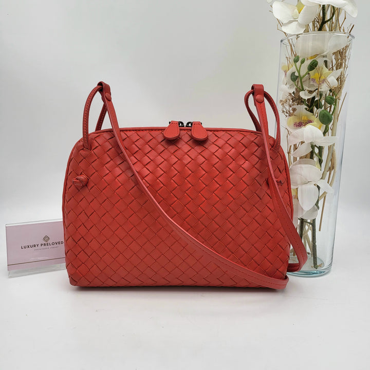 BOTTEGA RED LEATHER CROSSBODY