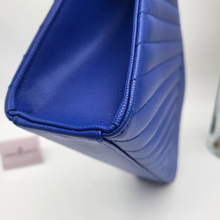 YVES SAINT LAURENT BLUE QUILTED MONOGRAM ENVELOPE