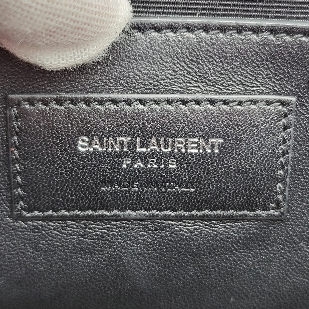 YVES SAINT LAURENT EMBOSSED CROC LEATHERCLUTCH