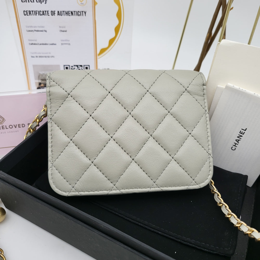 CHANEL PEARL CRUSH LAMBSKIN BELT BAG