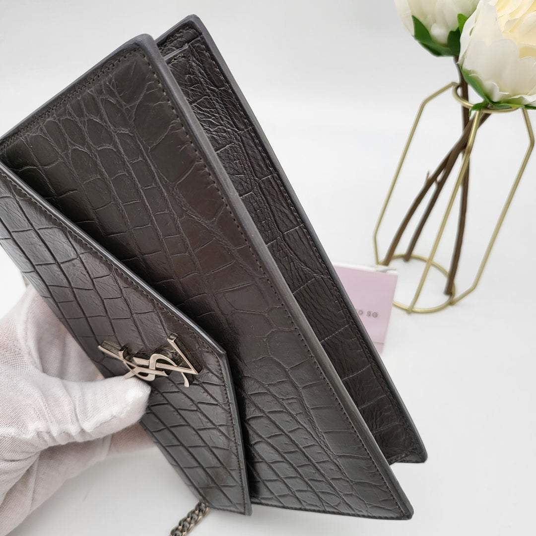 YVES SAINT LAURENT CROC ENVELOPE WOC