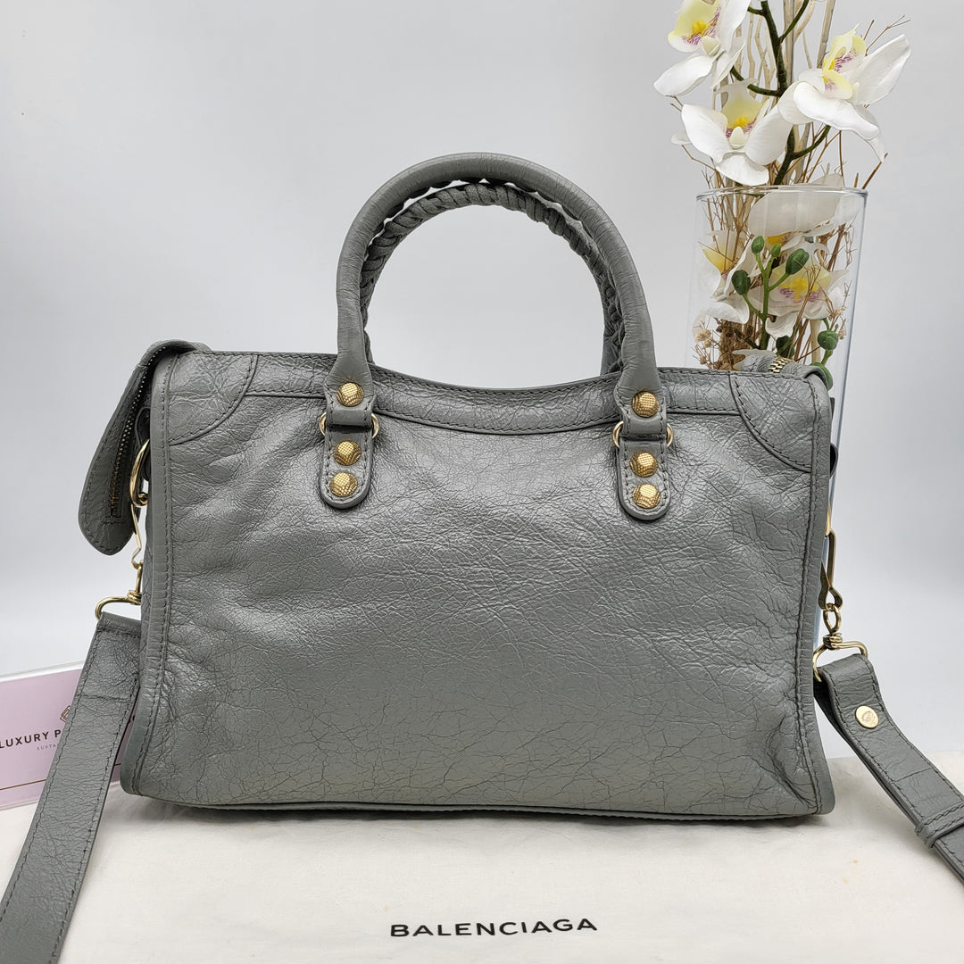 Balenciaga Agnue 12 gold hardware City Bag mini