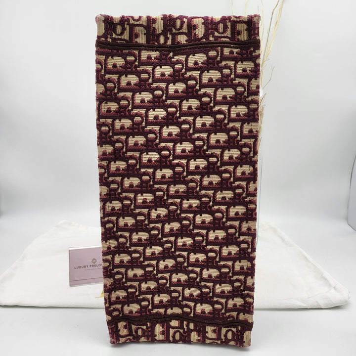 CHRISTIAN DIOR OBLIQUE BOOK TOTE BURGUNDY