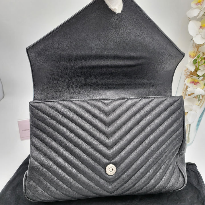 YVES SAINT LAURENT COLLEGE CHEVRON QUILTED BAG