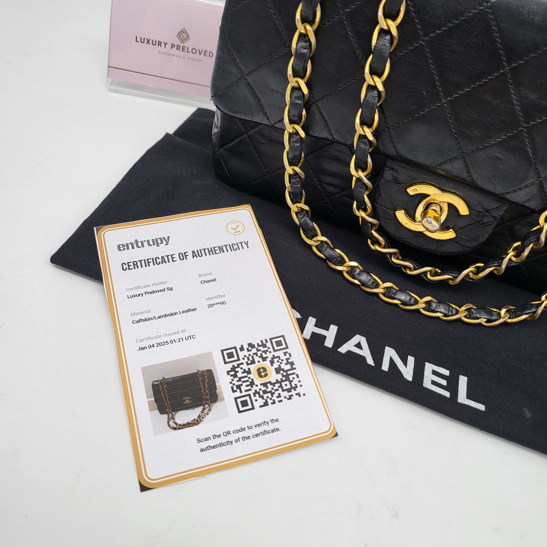 CHANEL LAMBSKIN DOUBLE FLAP