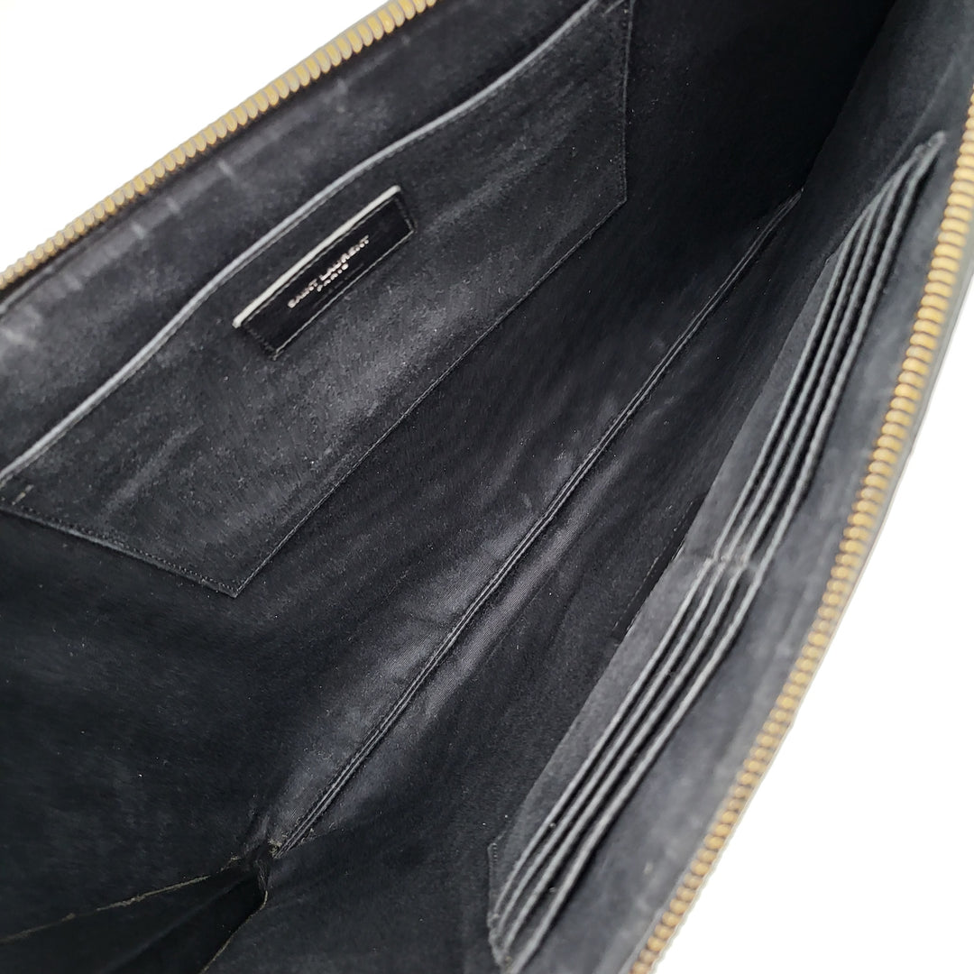 YVES SAINT LAURENT LOU CLUTCH CALF LEATHER