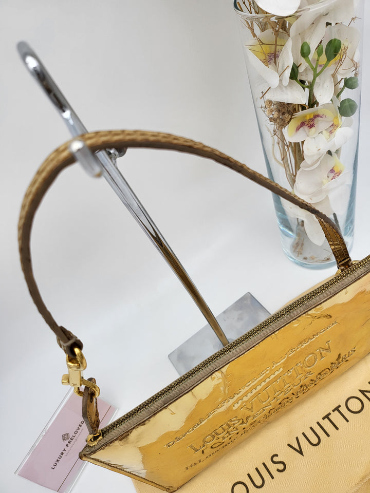 LOUIS VUITTON MONOGRAM MIRIOR INVENTEUR POCHETTE PLAT DORE GOLD