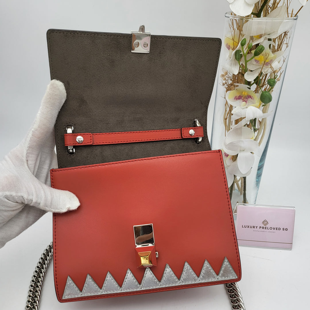 FENDI RED I KANS EYES FACES 2 WAY BAG