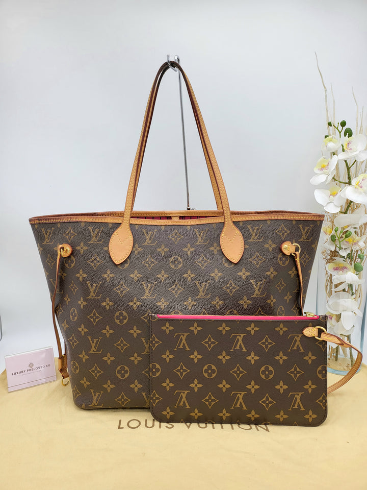 LOUIS VUITTON NEVERFULL MM MONOGR W/ POUCH ( RFID )