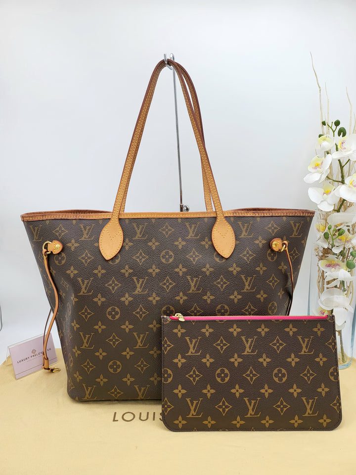 LOUIS VUITTON NEVERFULL MM MONOGR W/ POUCH ( RFID )