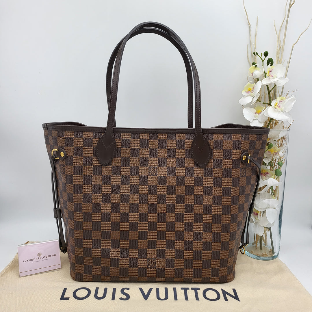 LOUIS VUITTON NEVERFULL MM DAMIER W/ POUCH