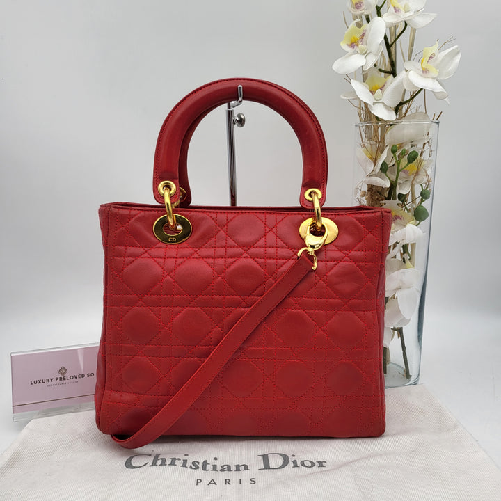 CHRISTIAN DIOR LADY DIOR MEDIUM LAMBSKIN