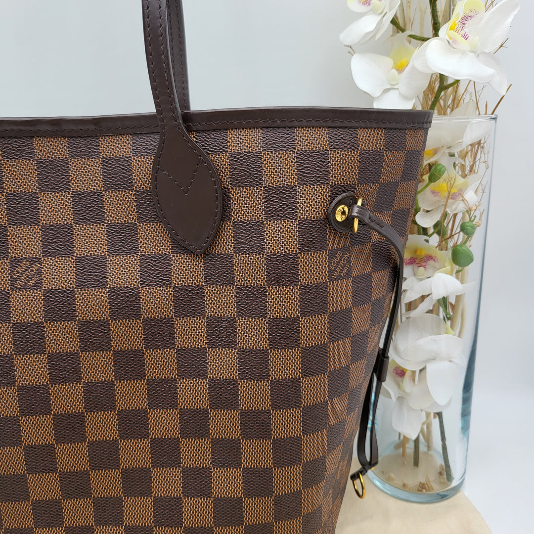 LOUIS VUITTON NEVERFULL MM DAMIER W/ POUCH