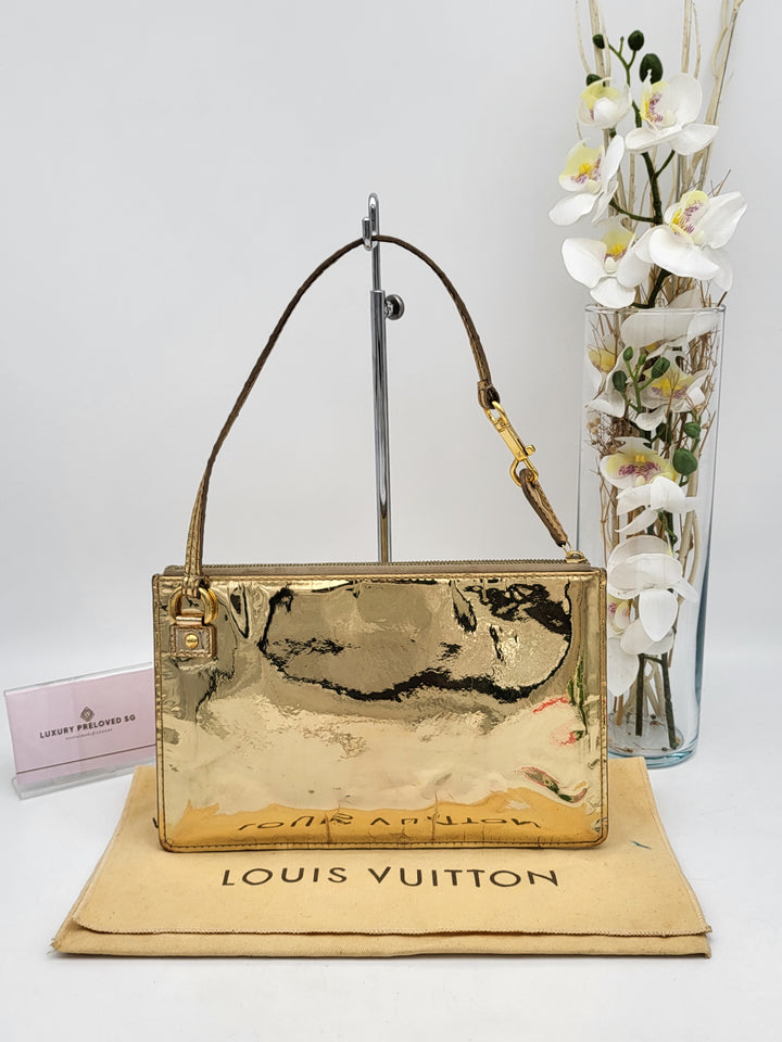 LOUIS VUITTON MONOGRAM MIRIOR INVENTEUR POCHETTE PLAT DORE GOLD