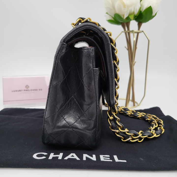 CHANEL LAMBSKIN DOUBLE FLAP