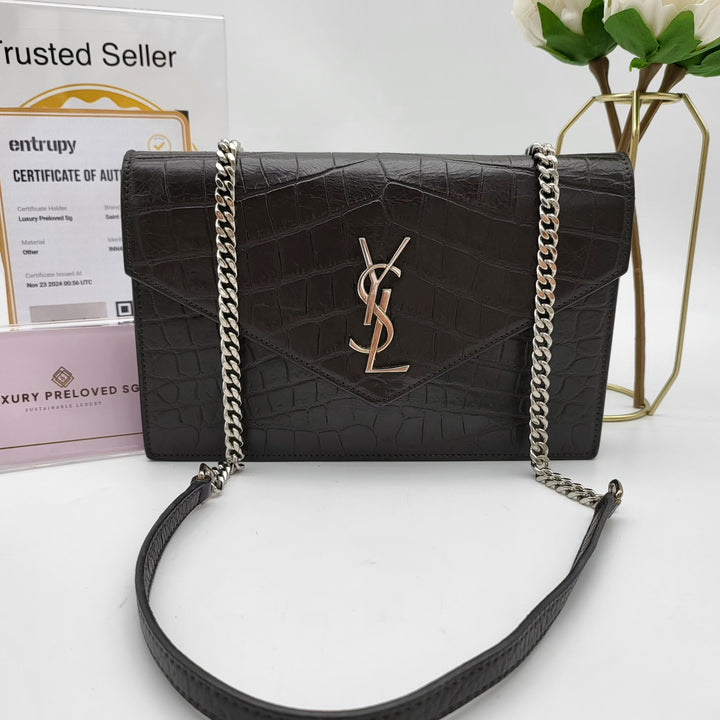 YVES SAINT LAURENT CROC ENVELOPE WOC