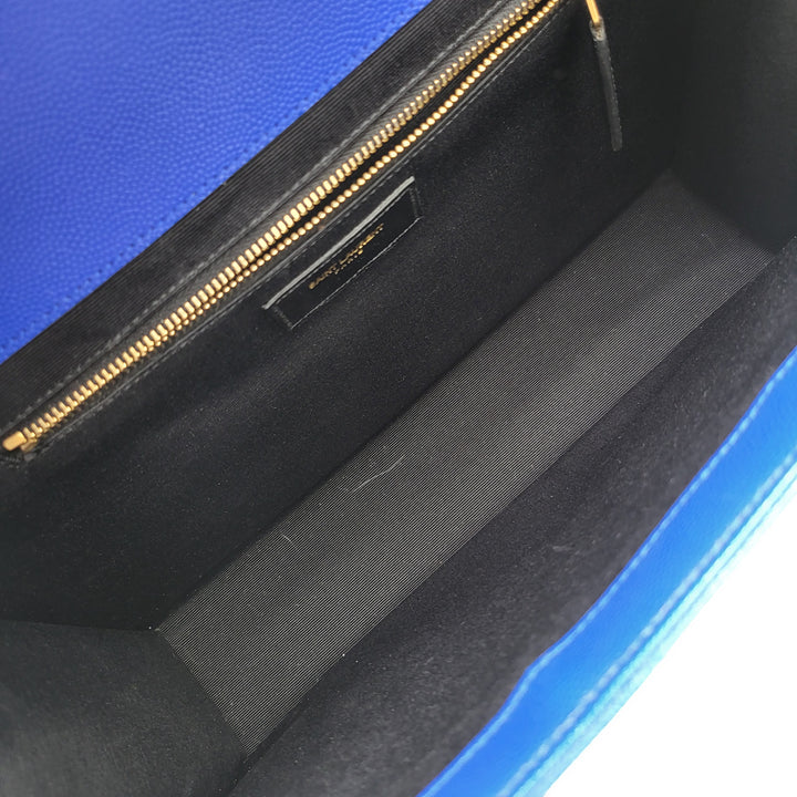 YVES SAINT LAURENT BLUE QUILTED MONOGRAM ENVELOPE