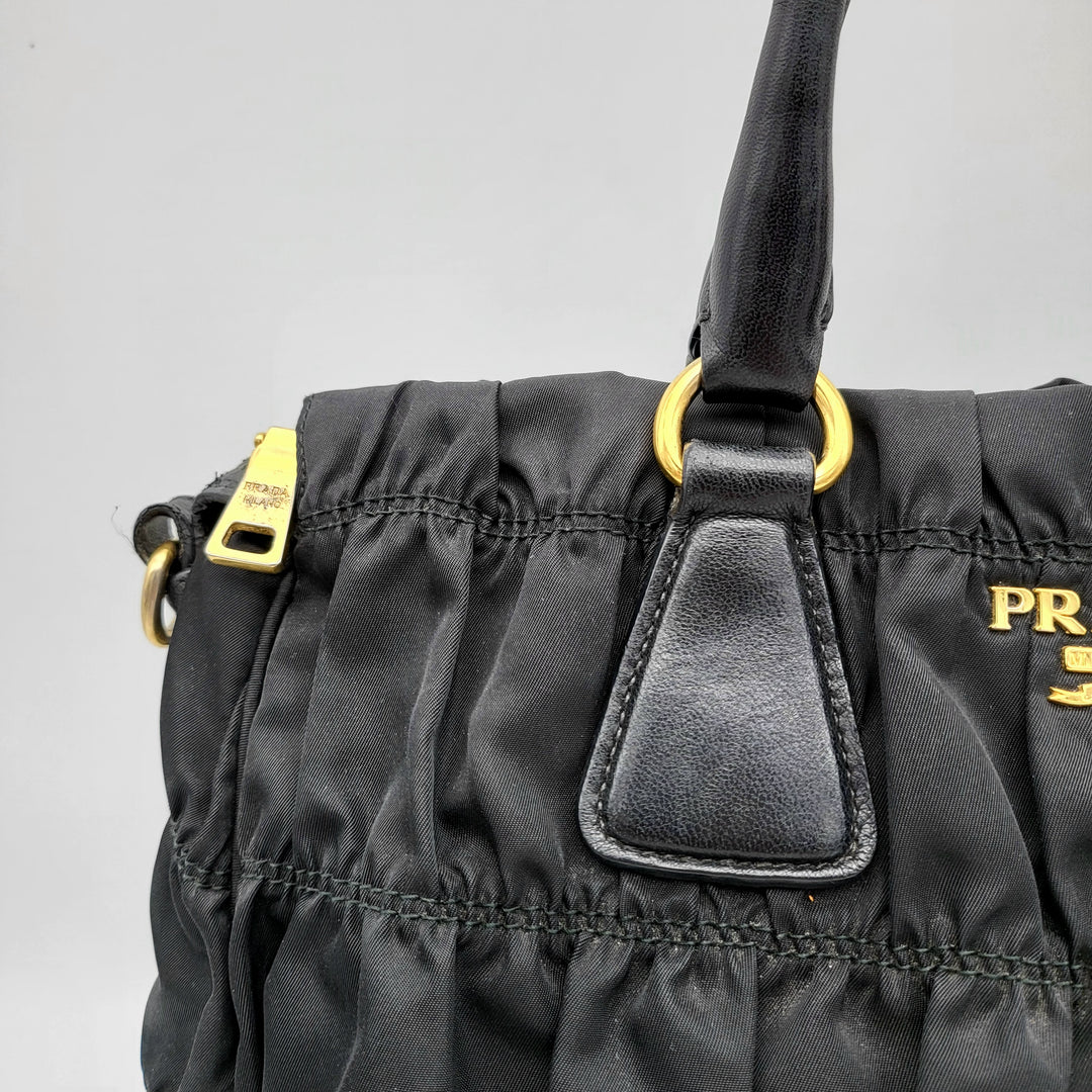 PRADA GAUFRE SHOPPING TOTE BAG