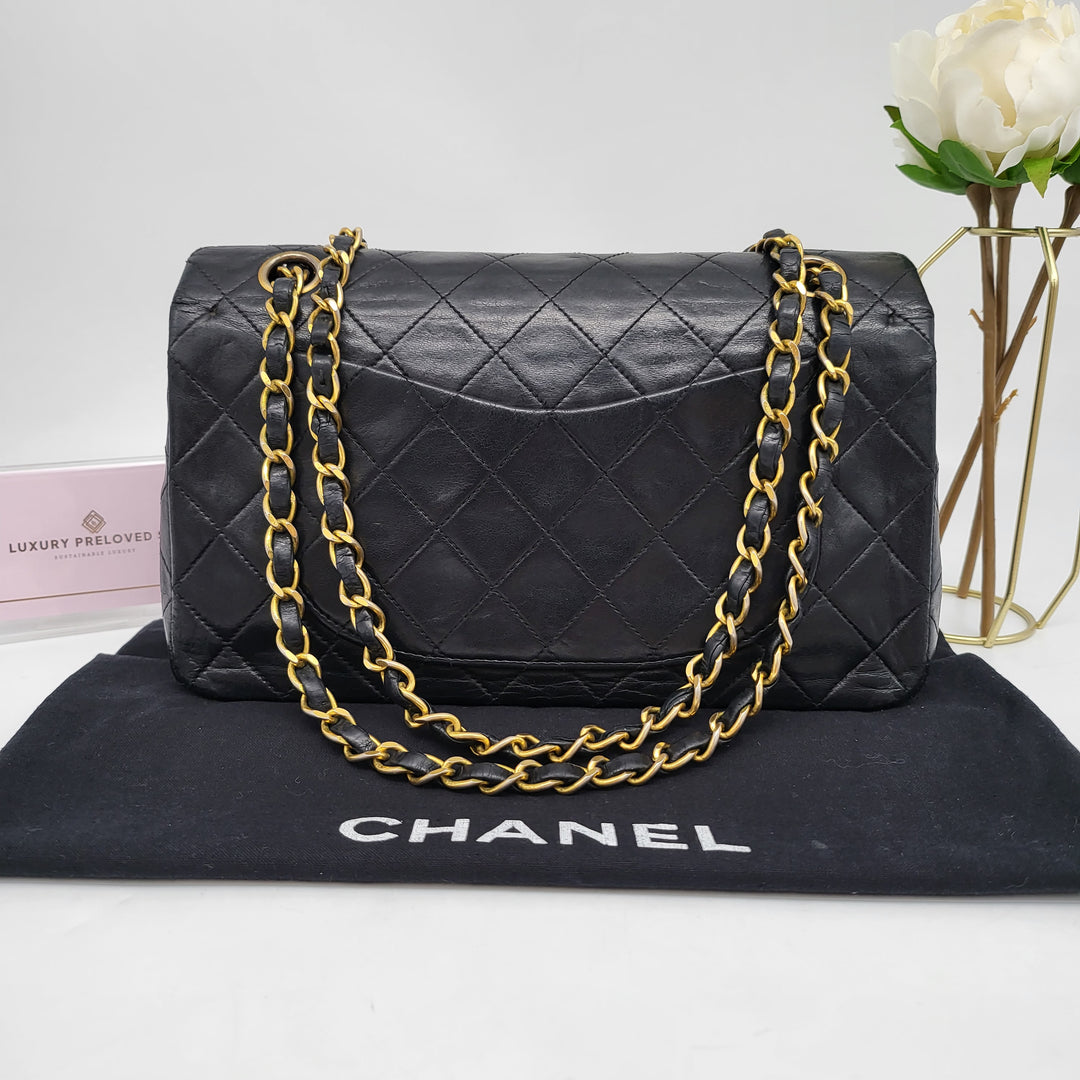 CHANEL LAMBSKIN DOUBLE FLAP