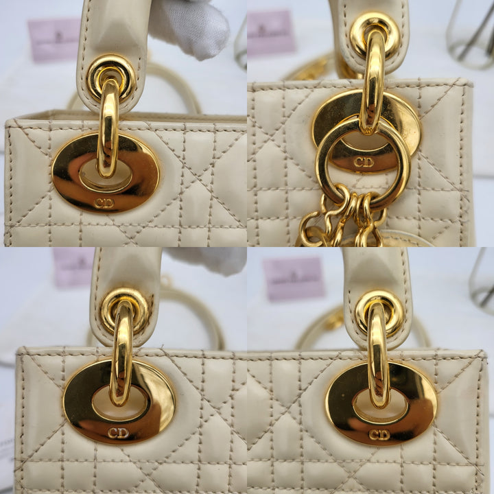 CHRISTIAN DIOR LADY DIOR MINI PATENT