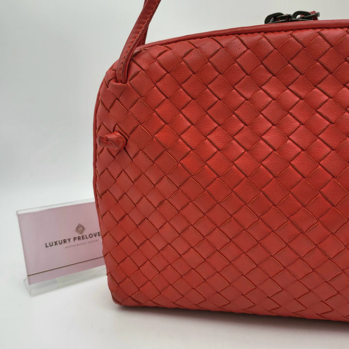 BOTTEGA RED LEATHER CROSSBODY