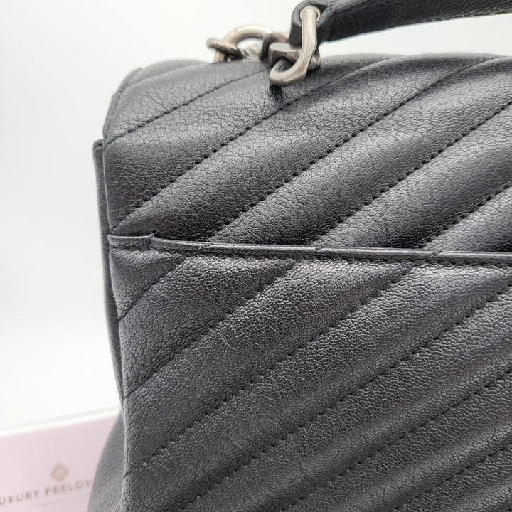 YVES SAINT LAURENT COLLEGE CHEVRON QUILTED BAG