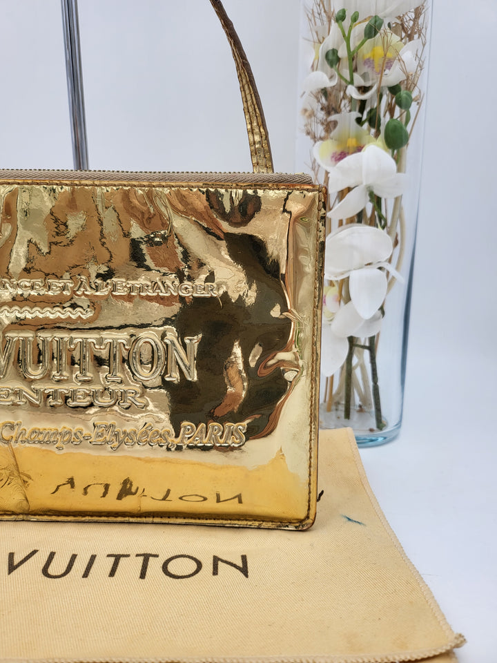 LOUIS VUITTON MONOGRAM MIRIOR INVENTEUR POCHETTE PLAT DORE GOLD