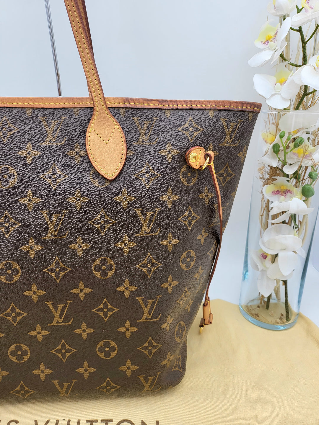 LOUIS VUITTON NEVERFULL MM MONOGR W/ POUCH ( RFID )