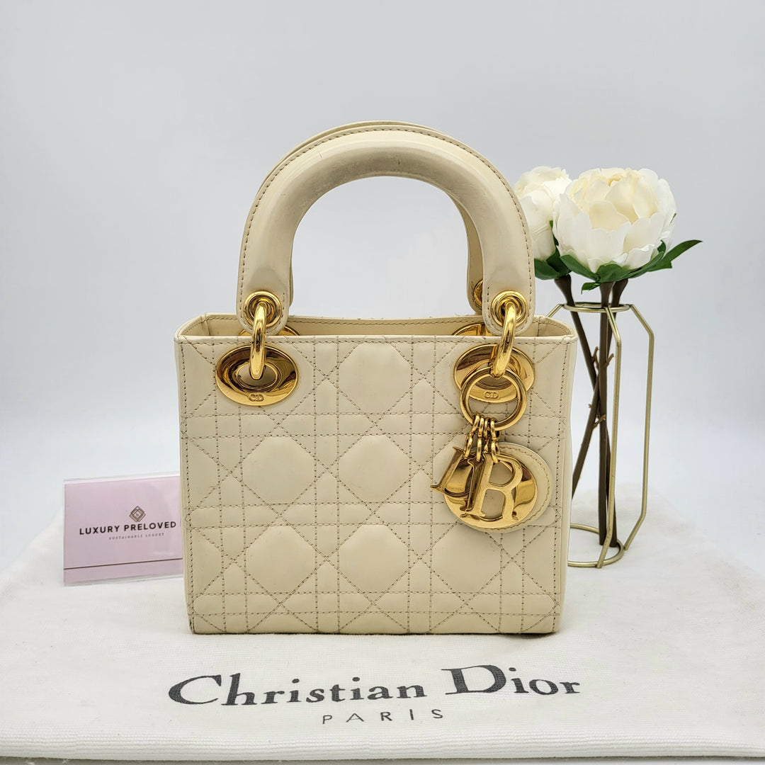 CHRISTIAN DIOR LADY DIOR MINI PATENT