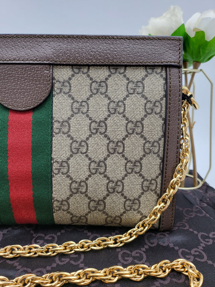 GUCCI OPHIDIA CLUTCH CHAINSLING BAG