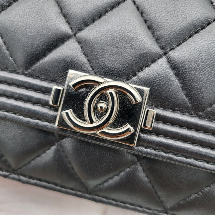 CHANEL BOY WALLET ON CHAIN LAMBSKIN