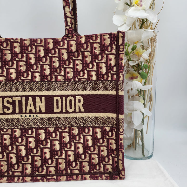 CHRISTIAN DIOR OBLIQUE BOOK TOTE BURGUNDY