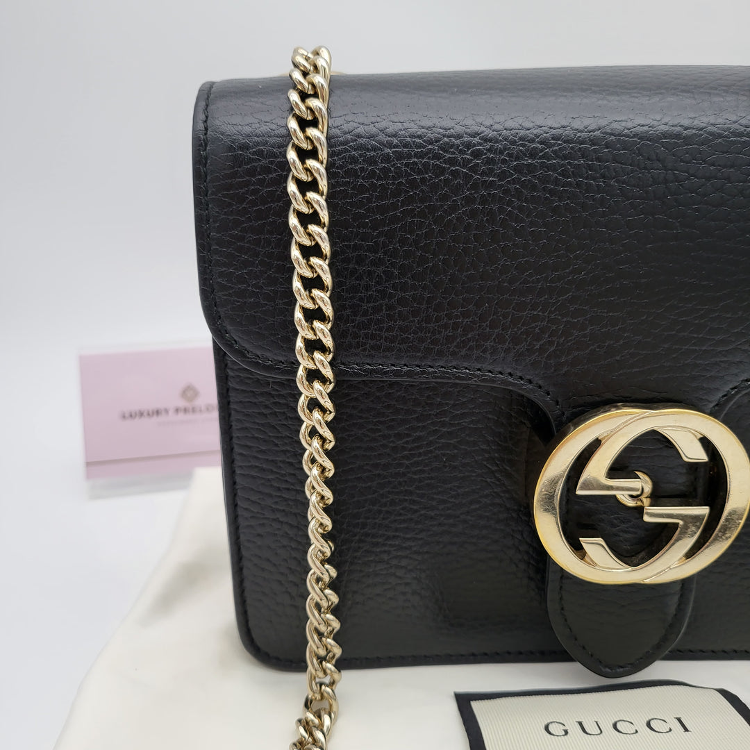 GUCCI CALFSKIN G INTERLOCKING SMALL