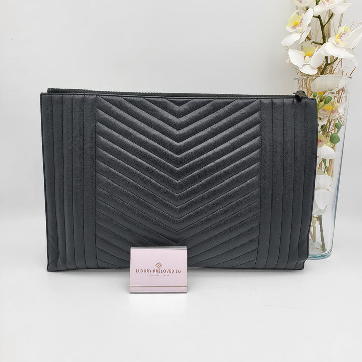 YVES SAINT LAURENT LOU CLUTCH CALF LEATHER