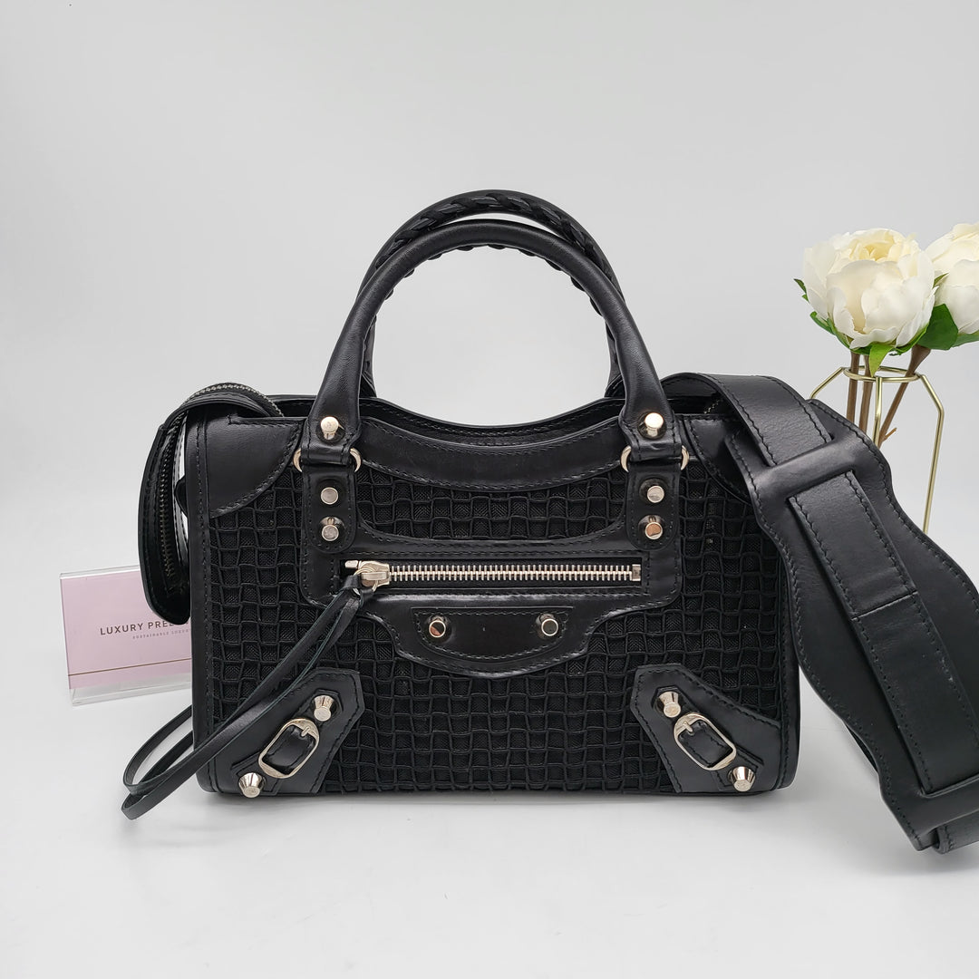 Balenciaga Mesh black SHW City Bag mini