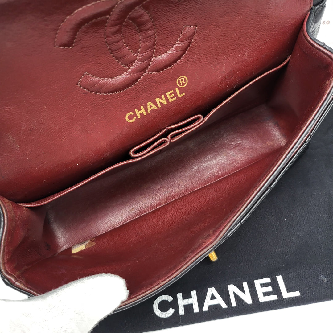 CHANEL LAMBSKIN DOUBLE FLAP