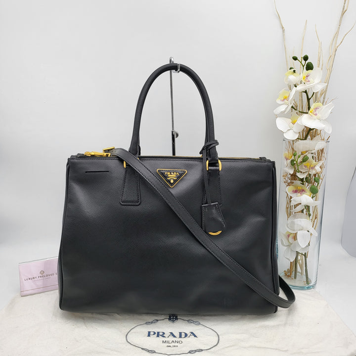 PRADA SAFFIANO DOUBLE ZIP