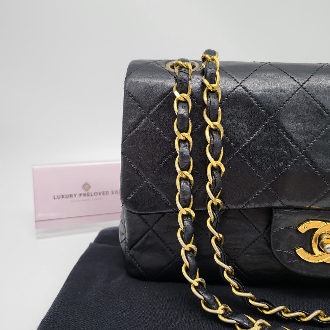 CHANEL LAMBSKIN DOUBLE FLAP