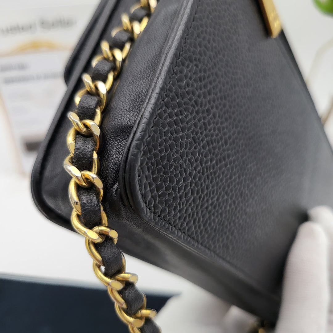 CHANEL CAVIAR TIMELESS WALLET ON CHAIN BLACK