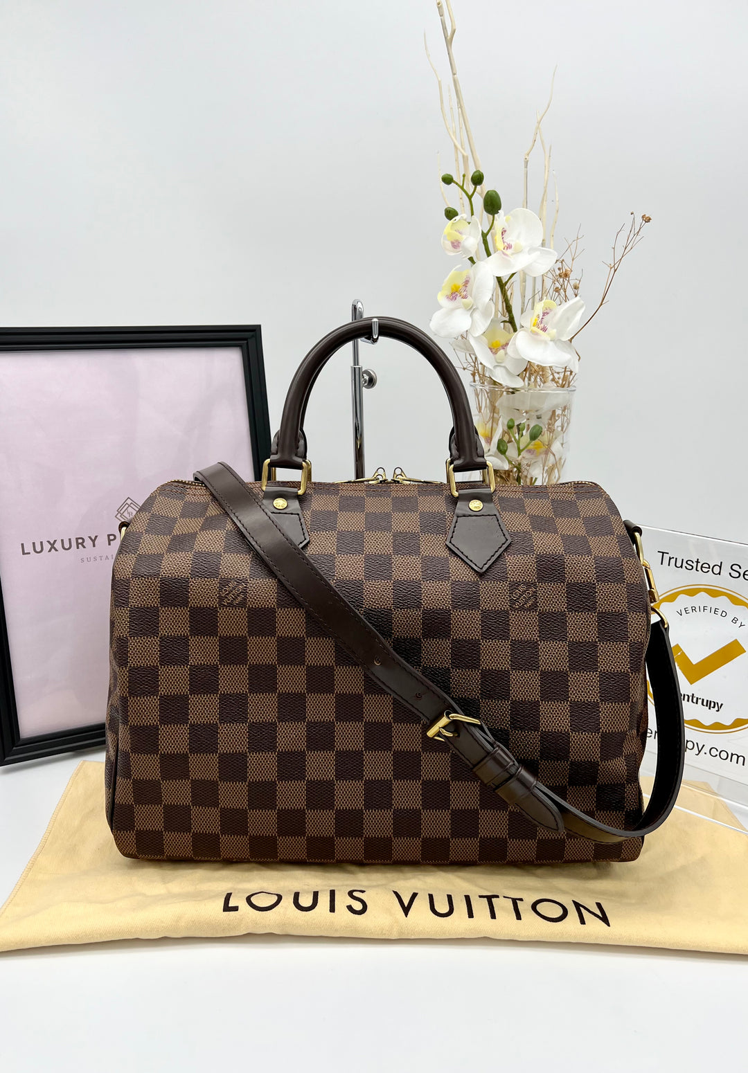 LOUIS VUITTON BANDOULIERE 30 DAMIER EBENE