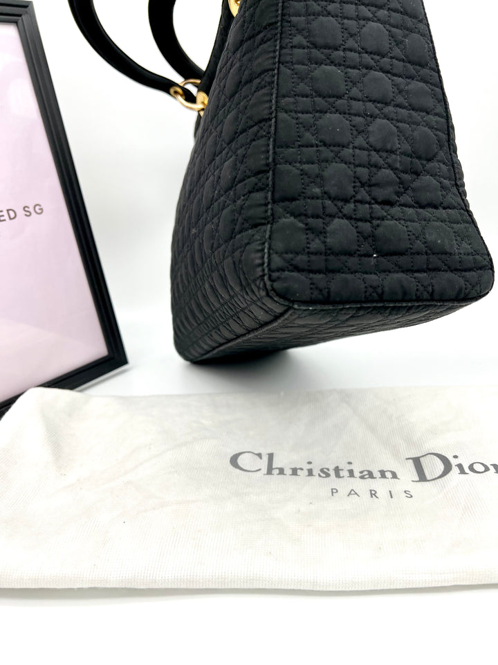 CHRISTIAN DIOR LADY DIOR CANVAS GHW